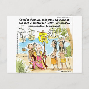 Christopher Columbus wandert nach Amerika aus - Lu Postkarte