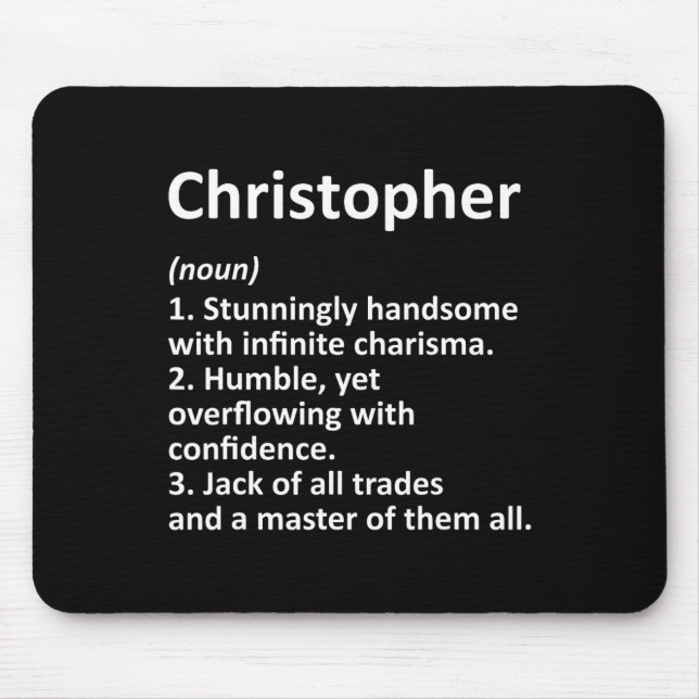 Christopher Definition Personalisierter Name Lusti Mousepad (Vorne)