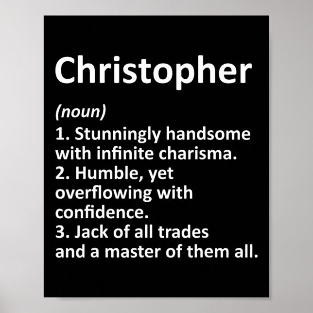 Christopher Definition Personalisierter Name Lusti Poster (Vorne)