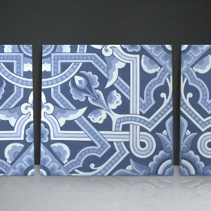 Christopher Dressers blaues Blumenmuster Fliese