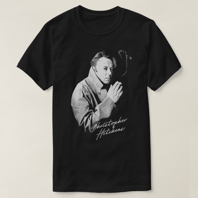 Christopher Hitchens Retro Style Fan Design T-Shirt (Design vorne)
