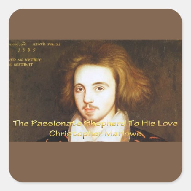 Christopher Marlowe - Passionate Shepherd Quadratischer Aufkleber (Vorderseite)