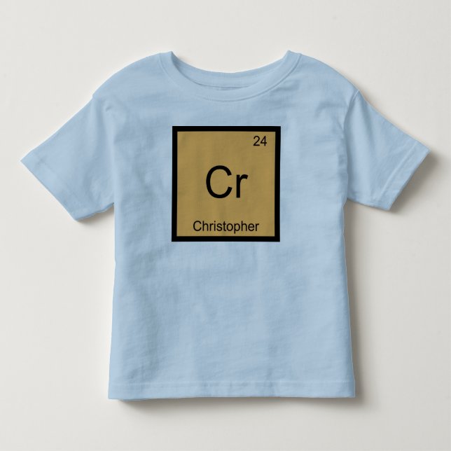 Christopher Name Chemistry Element Periodic Table Kleinkind T-shirt (Vorderseite)