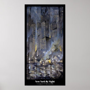 Christopher Nevinson - New York bei Nacht 1920 Poster