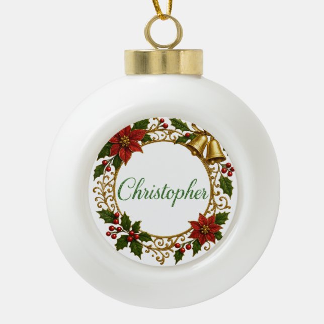 Christopher Personalized Christmas Ball Ornament  (Vorderseite)
