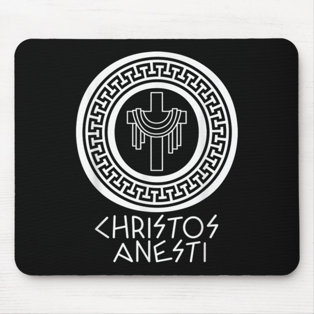 Christos Anesti Cross Jesus Egg Orthodox griechisc Mousepad (Vorne)
