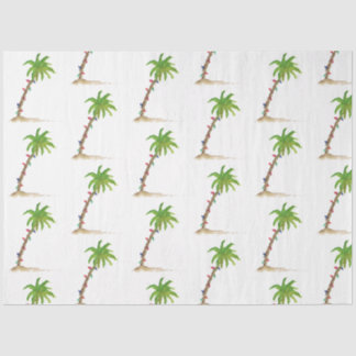 Christpalme Tree Tropischer Strand Wasserfarbe Seidenpapier