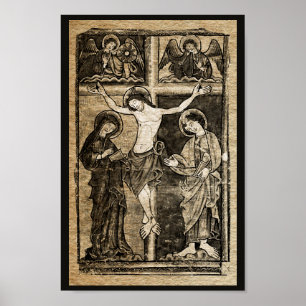 Christ's Crucifixion in Sepia   Poster
