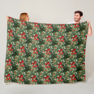 Christstachel und rote Schleifen Fleece-Decke Fleecedecke