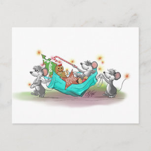 Christstollen-Diebstahl Feiertagspostkarte