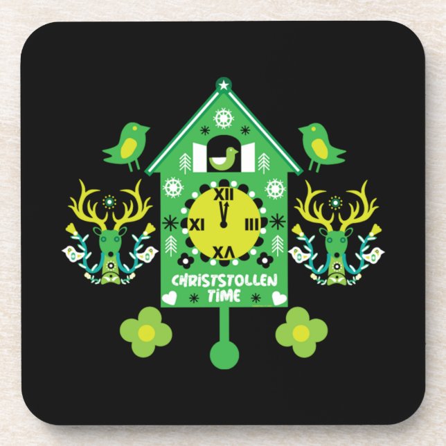 Christstollen Weihnachtsstollen Stollen Xmas Getränkeuntersetzer (Vorderseite)