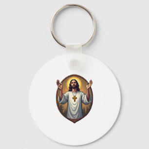 Christus Alpha Omega Graviertes Weißes Shirt 2 Schlüsselanhänger