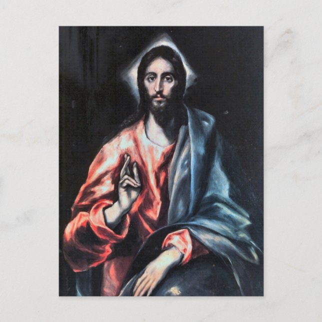Christus als Erlöser von El Greco Postkarte (Vorderseite)