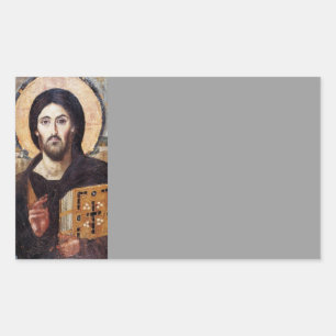 Christus als Herrscher aller Dinge Rechteckiger Aufkleber