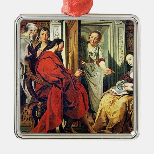 Christus am Haus von Martha und von Mary von Silbernes Ornament (Vorne)