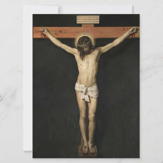 Christus am Kreuz (Glaube) (Velazquez) gekreuzigt Karte (Vorderseite)