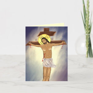 Christus am Kreuz Klappkarte Dankeskarte