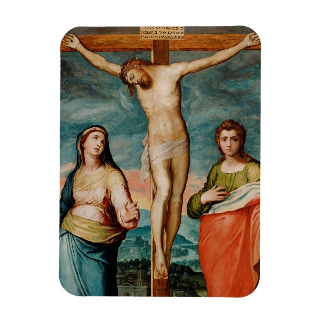 Christus am Kreuz mit Heiligen Magnet (Vertikal)