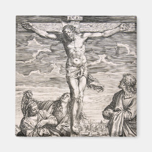 Christus am Kreuz von Agostino Carracci Magnet