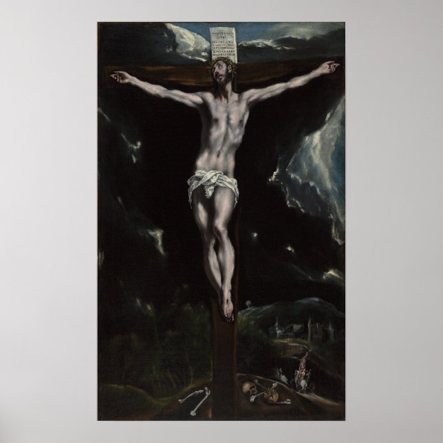 Christus am Kreuz von El Greco Poster (Vorne)
