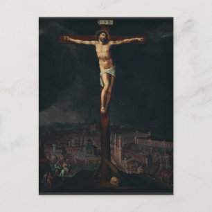 Christus am Kreuz von Gillis Mostaer Postkarte