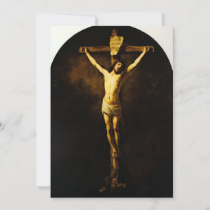 Christus am Kreuz von Rembrandt Feiertagskarte