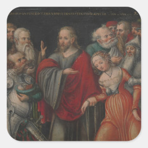 Christus and the Eheteress Quadratischer Aufkleber
