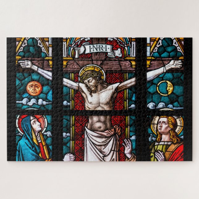 Christus auf dem gefestigten Glas Puzzle (Horizontal)