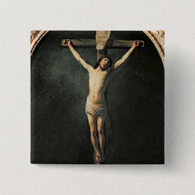 Christus auf dem Kreuz Button (Vorderseite)