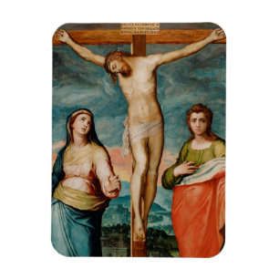 Christus auf dem Kreuz mit Heiligen Magnet