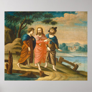 Christus auf dem Weg nach Emmaus - Fine Art Poster