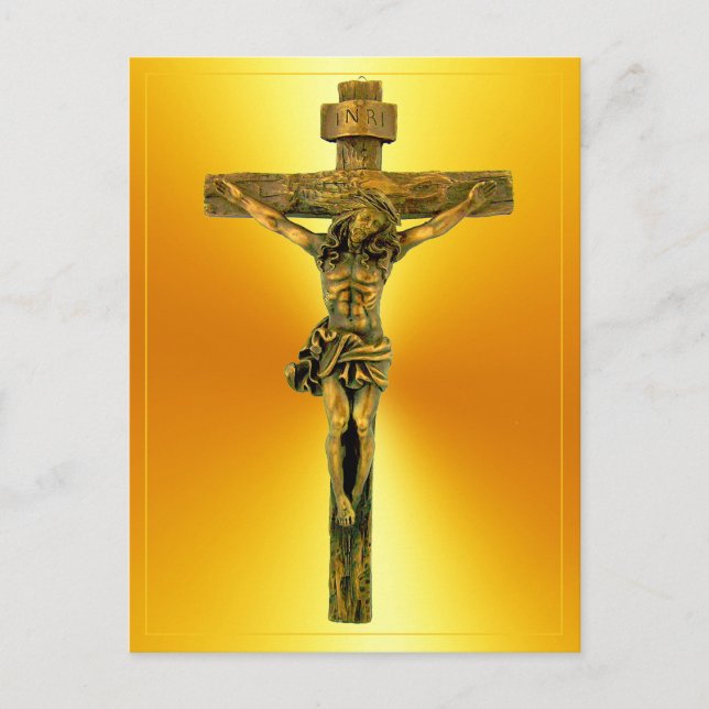 Christus auf der Kreuzfokus-Postkarte des Glaubens Postkarte (Vorderseite)