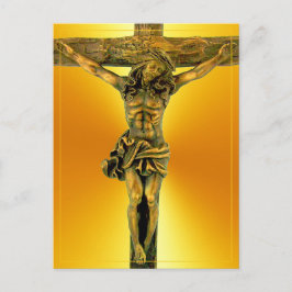 Christus auf der Kreuzfokus-Postkarte des Glaubens Postkarte