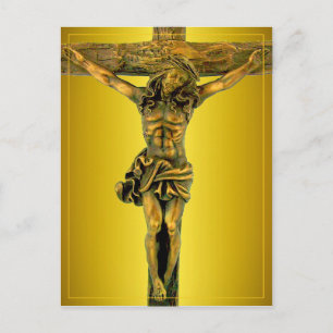 Christus auf der Kreuzfokus-Postkarte des Glaubens Postkarte