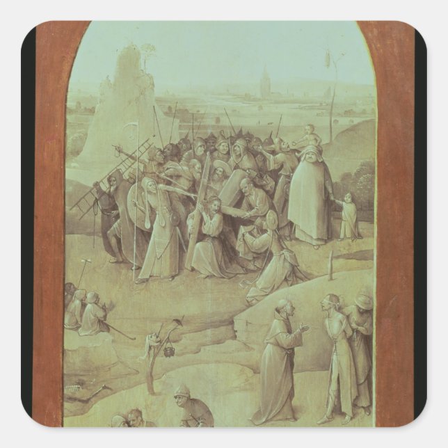 Christus auf der Straße zum Kalvarienberg Quadratischer Aufkleber (Vorderseite)