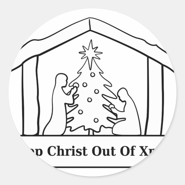Christus aus Weihnachten behalten, Aufkleber (Vorderseite)