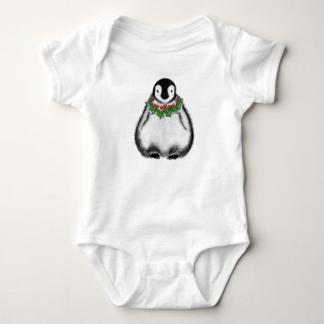 Christus-Baby-Pinguin Baby Strampler (Vorderseite)