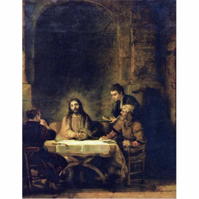 Christus bei Emmaus durch Rembrandt Harmensz. Van Freistehende Fotoskulptur (Vorne)