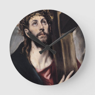 Christus_das_Kreuz_tragend_1580 Runde Wanduhr