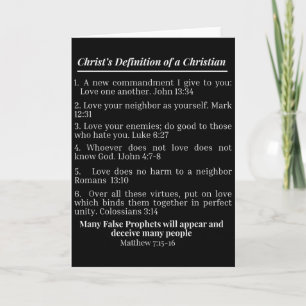 Christus' Definition eines Christen Bibelvers Eva Karte