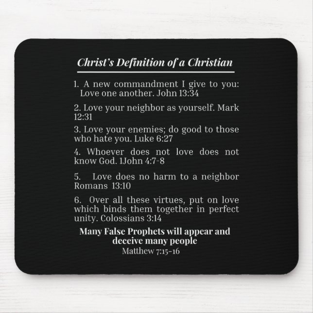 Christus' Definition eines Christen Bibelvers Eva Mousepad (Vorne)