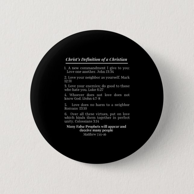 Christus Definition eines Christlichen Bibelverses Button (Vorderseite)