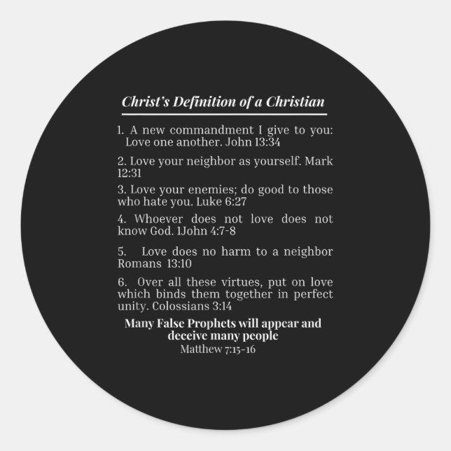Christus Definition eines Christlichen Bibelverses Runder Aufkleber (Vorderseite)