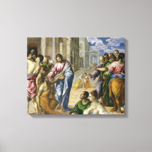 Christus, der das blinde heilt leinwanddruck