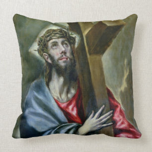 Christus, der das Kreuz, 1600-10 (Öl, umklammert Kissen