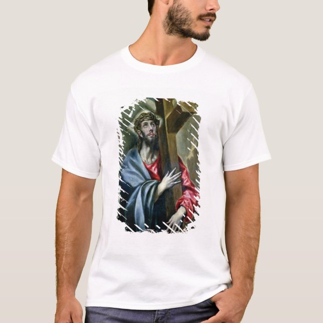 Christus, der das Kreuz, 1600-10 (Öl, umklammert T-Shirt (Vorderseite)