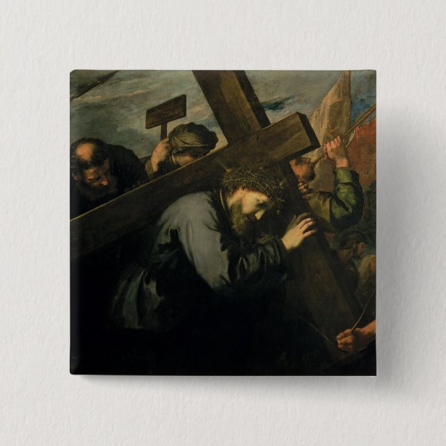 Christus, der das Kreuz, 1635 trägt Button (Vorderseite)