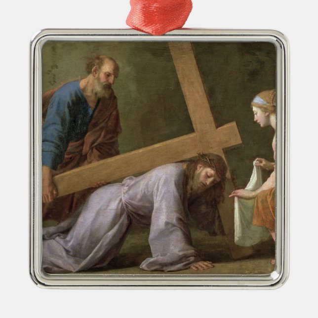 Christus, der das Kreuz, c.1651 trägt Silbernes Ornament (Vorne)