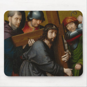 Christus, der das Kreuz, mit der Kreuzigung trägt Mousepad