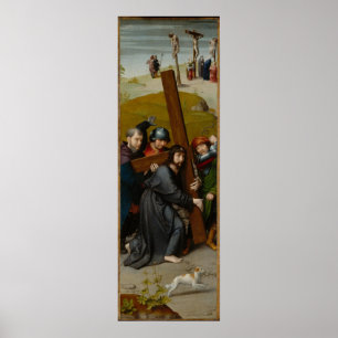 Christus, der das Kreuz mit der Kreuzigung trägt Poster